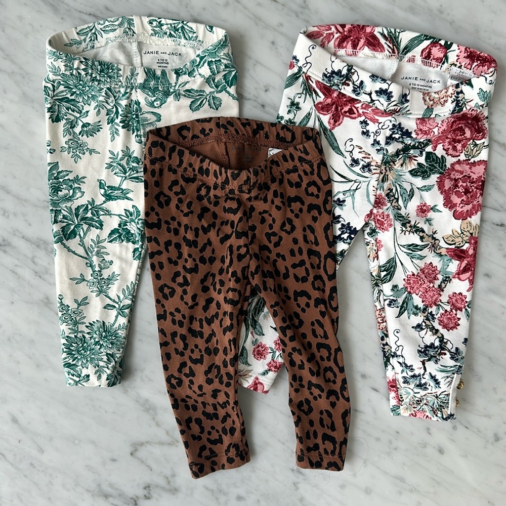 Janie and Jackie, Baby Girl Everyday Legging, Lot, 3 Items, 6-12M